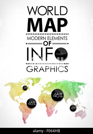 Scheda mappa mondo Illustrazione Vettoriale