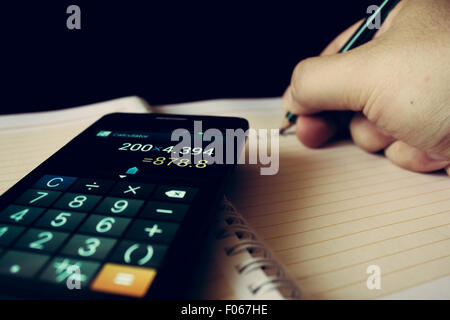 Un close-up shot in rappresentanza di economia Foto Stock