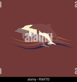 I delfini logo silhouette Illustrazione Vettoriale