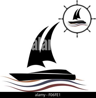 Yacht di vettore logo del club Illustrazione Vettoriale