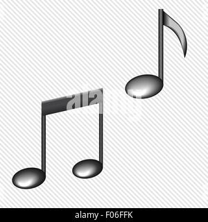 Illustrazione di un note nere isolati su sfondo bianco vettore Illustrazione Vettoriale
