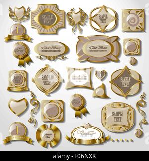 set di carte oro Illustrazione Vettoriale