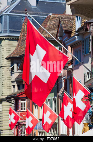 La Festa Nazionale svizzera su 1 Agosto a Zurigo, Svizzera. Foto Stock