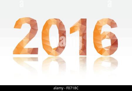 2016 anno bassa poli vettore gradiente design illustrazione. Illustrazione Vettoriale