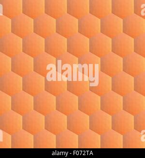 Orange esagonale poligono basso background illustrazione vettoriale Illustrazione Vettoriale