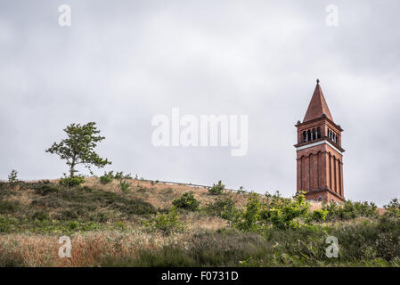 SILKEBORG, Danimarca - 23 Luglio - 2015: il cielo dalla montagna al lago Gudenaaen in nuvoloso meteo. Foto Stock