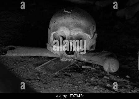 Teschi nel cimitero di Fontanel, Sanità trimestre Napoli Foto Stock