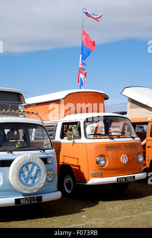 Volkswagen camper presso il vw car show su southsea common England Regno Unito 2015 Foto Stock