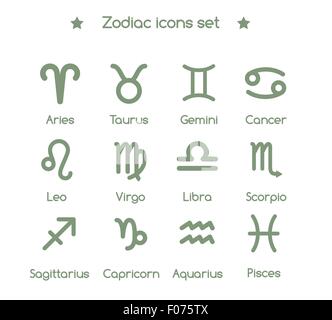 Zodiac set di icone illustrazione vettoriale Illustrazione Vettoriale