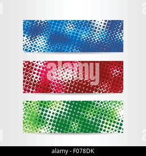 Abstract colore mezzetinte web banner di intestazione illustrazione vettoriale Illustrazione Vettoriale