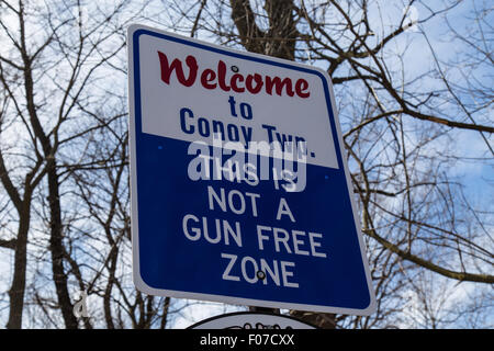 Sign in Lancaster County, PA annunciando che Conoy Township non è una pistola in zona franca. Foto Stock