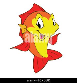 Pesce giallo rosso Illustrazione Vettoriale