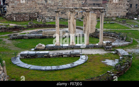ATENE, GRECIA - 26 MARZO 2015: Vista delle rovine dell'Agora romana Foto Stock