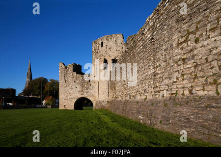 Castello di Trim sulla banca del fiume Boyne, utilizzato come una pellicola posizione per "Braveheart" irlandese più grande castello anglo-normanna, rivestimento, nella contea di Meath, Irlanda Foto Stock