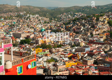 Vista del centro della città di Guanajuato, Messico Foto Stock