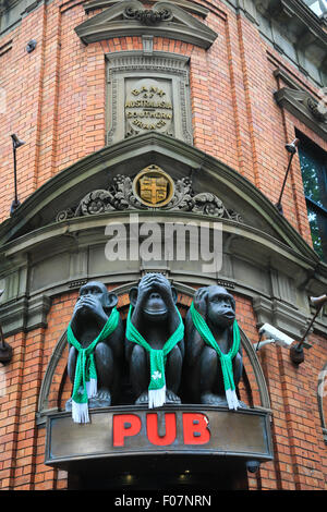 Tre Scimmie Pub decked out in preparazione di San Patrizio a Sydney, in Australia. Foto Stock