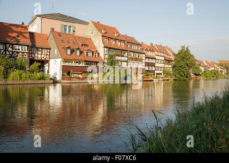 Little Venice, ex quartiere di pescatori sul fiume Regnitz, Bamberg, Baviera, Germania Foto Stock