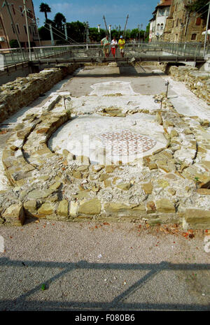 Italia Friuli Venezia Giulia, Grado, rovine della chiesa paleocristiana Basilica. Foto Stock