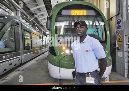 Milano (Italia) (ATM Milano Azienda di Trasporti ), Teodosio tram depot e workshop Foto Stock