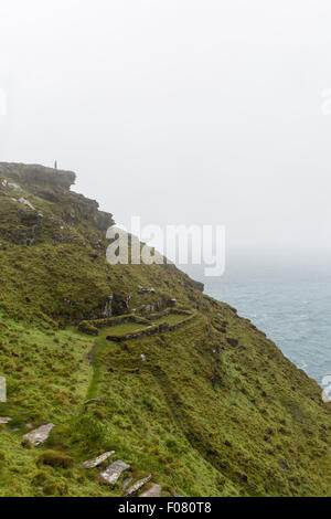 Età oscura rimane, Tintagel Castle, Cornwall, Regno Unito. Foto Stock