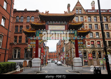 Arco cinese chinatown Manchester Regno Unito Foto Stock