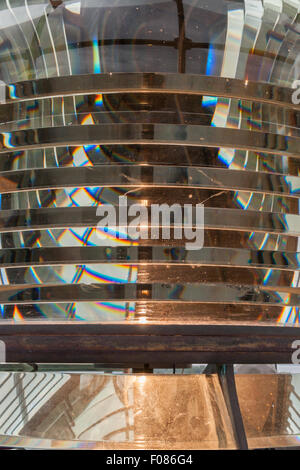 Faro lente di fresnel un tipo di lente compatto sviluppato originariamente da fisico francese Augustin-Jean lente di Fresnel Foto Stock