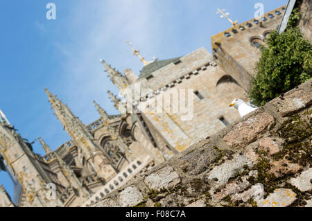 Abbazia da Le Mont St-Michel, Normandia, Francia Foto Stock