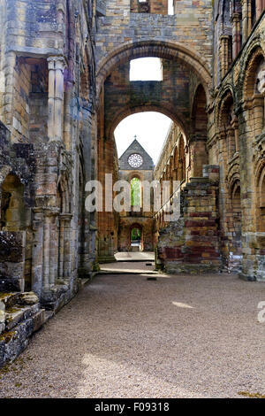 Jedburgh Abbey rovine, Scozia Foto Stock