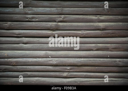 Bacground di legno. Brown travi orizzontali Foto Stock