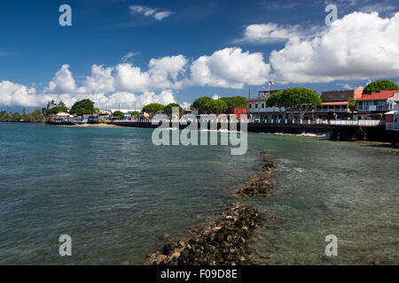 Vista di Lahaina di Front Street, Maui, Hawaii Foto Stock
