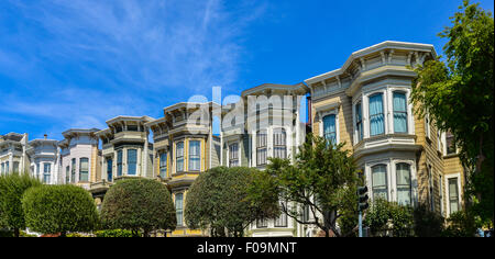 Stile italianamente case vittoriane, San Francisco, California Foto Stock