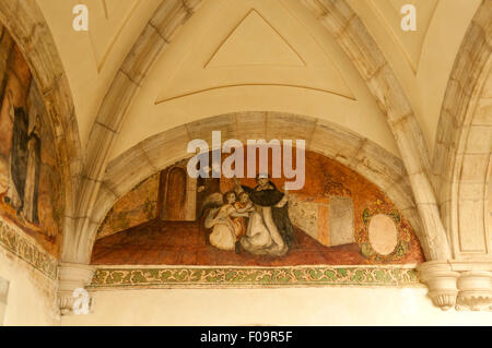 Affresco nel Museo de las Culturas de Oaxaca, Messico Foto Stock