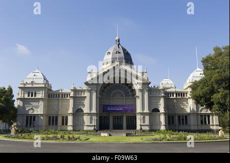 Vista del Royal Exhibition Building in Melbourne, Victoria, Australia Foto Stock