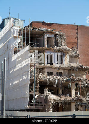 Costruzione di demolizione in Manchester City Centre Foto Stock