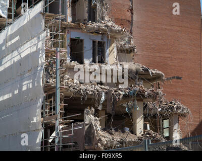 Costruzione di demolizione in Manchester City Centre Foto Stock