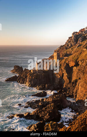 Sunsetting su Botallack Miniere di stagno, Cornwall, Inghilterra, @ Barry Bateman Foto Stock