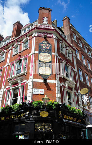 Il White Lion Pub, floreali Street, Covent Garden, la City of Westminster, Londra, Inghilterra, Regno Unito Foto Stock