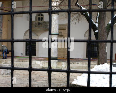 Il Gazi Moschea Husrev-Bey cortile in Bascarsija, Stari Grad, Sarajevo Foto Stock