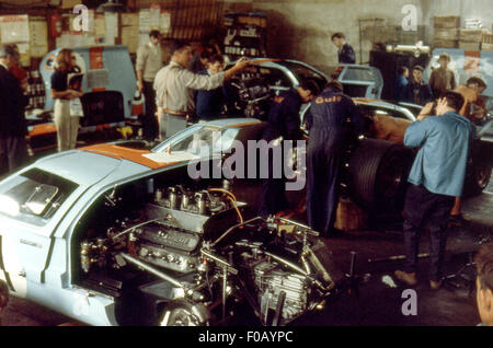 Golfo Ford GT40 preparazione a Le Mans 1960s. Foto Stock