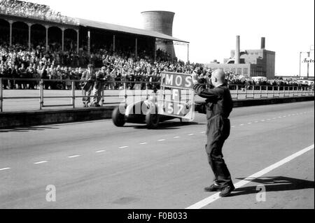 GP di Gran Bretagna : L'Aintree 18 luglio 1959. Jack Brabham Cooper-Climax T51 vincitore di gara. Foto Stock