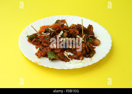 Pollo con peperoni Foto Stock