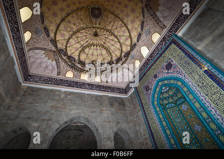 Interior Juma (Venerdì) Moschea Shamaka Azerbaigian. Prima moschea nel Caucaso Foto Stock