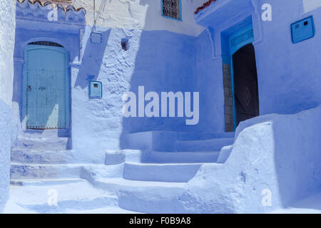 Il blue medina di Chefchaouen, Marocco Foto Stock