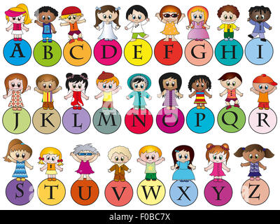 Cartone animato educativo lettere alfabeto per bambini Foto stock - Alamy