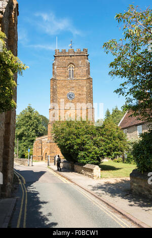 St Lawrence chiesa parrocchiale, la piazza del mercato, Towcester, Northamptonshire, England, Regno Unito Foto Stock