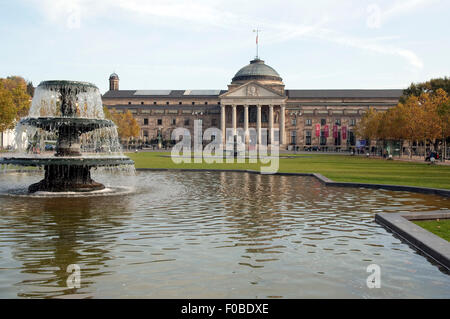 Springbrunnen, Wiesbaden Foto Stock