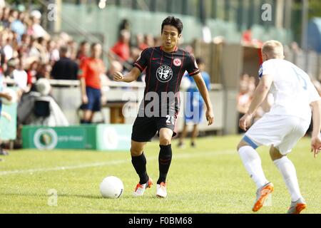 Bremen, Germania. 8 Ago, 2015. Makoto Hasebe (Francoforte) Calcio/Calcetto : tedesco 'DFB Cup' 1° round match tra Bremer SV 0-3 Eintracht Francoforte alla Stadion am Panzenberg a Bremen, Germania . © Mutsu Kawamori/AFLO/Alamy Live News Foto Stock