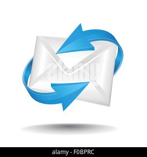 Mail con blu frecce circolare Illustrazione Vettoriale
