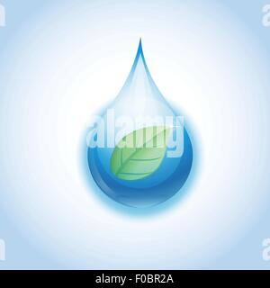 Foglie di caduta di acqua Illustrazione Vettoriale