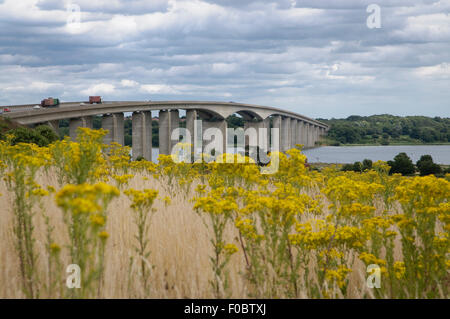 Orwell ponte sul fiume Orwell, strada A12, Ipswich, Suffolk, Regno Unito. Foto Stock